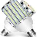 Intpro LED Corn Light Bulb LED Light Bulb 550W Equivalent 7500 Lumen 6500K 60W Large Area Cool Daylight White E26/E27 Base for Outdoor Indoor Garage Warehouse Factory Workshop Street Backyard 2Pack