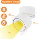 LED Dimmable Ceiling Spotlight 12W 3CCT 3000K/4000K/5000K Adjustable Indoor Directional Spotlight Fixtures for Room Living Hallway Gallery Art Light,CRI93 1200LM (White - 12 Watts)