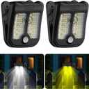 Tryme Small Solar Lights for Chain Link Fence, Outdoor Motion Sensor Clip-on Solar Lights for Garden, Gate, Deck, Step, Patio, Camping, Waterproof, Pack of 2