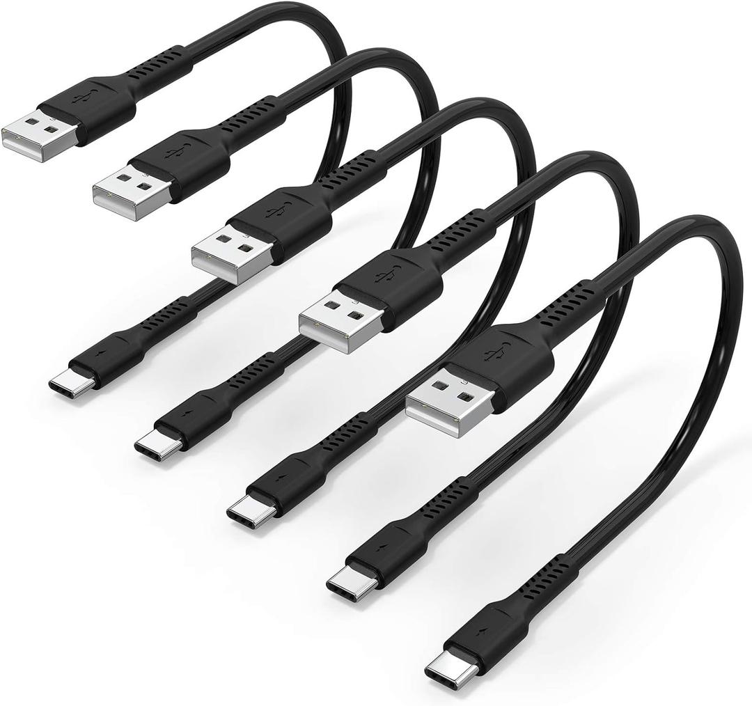 6 inch Short Fast Charging Cord, 4 Pack Durable USB A to USB Type C 3A Cable for Charging Station Compatible with Samsung Galaxy Note 9 10 S10 S20 S30 OnePlus 7T 8T LG V30 V40