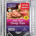 Aluminum Pans Full Size, Large Disposable Roasting & Baking Pan, 21"x13" Deep Foil Pans (10 Pack) Extra Heavy Duty Chafing Trays for Hotels, Restaurants, Caterers, Steam Table, Buffets & Bakeware