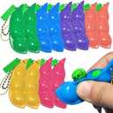 Ganjiang 12PCS Squeeze Bean Keychain Fidget Toys for Skin Picking, Pea Pod Sensory Fidget Toys,Stress Relief,Party Favor Toys