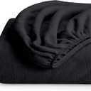 Bare Home Super Soft Fleece Fitted Sheet - Twin Extra Long Size - Extra Plush Polar Fleece, No-Pilling - Deep Pocket - All Season Cozy Warmth (Twin XL, Black)