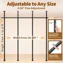 Room Divider for Room Separation,4-10ft(H) 28-209inch(W) Adjustable Temporary Privacy Wall Divider, Tension Curtain Rods No Drilling, Heavy Duty Partition Space Separator Freestanding,Black