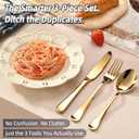 60 Piece Gold Silverware Set for 20, 18/0 Stainless Steel Heavy Forks Spoons and Knives Set, Mirror Finish Gold Flatware, Dishwasher Safe for Family Picnics Daily Gatherings