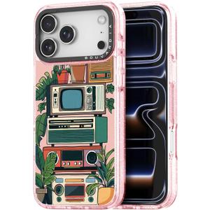 Bouvardia for iPhone 17 Pro Case, Cute Design for Women & Girls, Protective & Aesthetic, Pink Bumper - Home Stereo