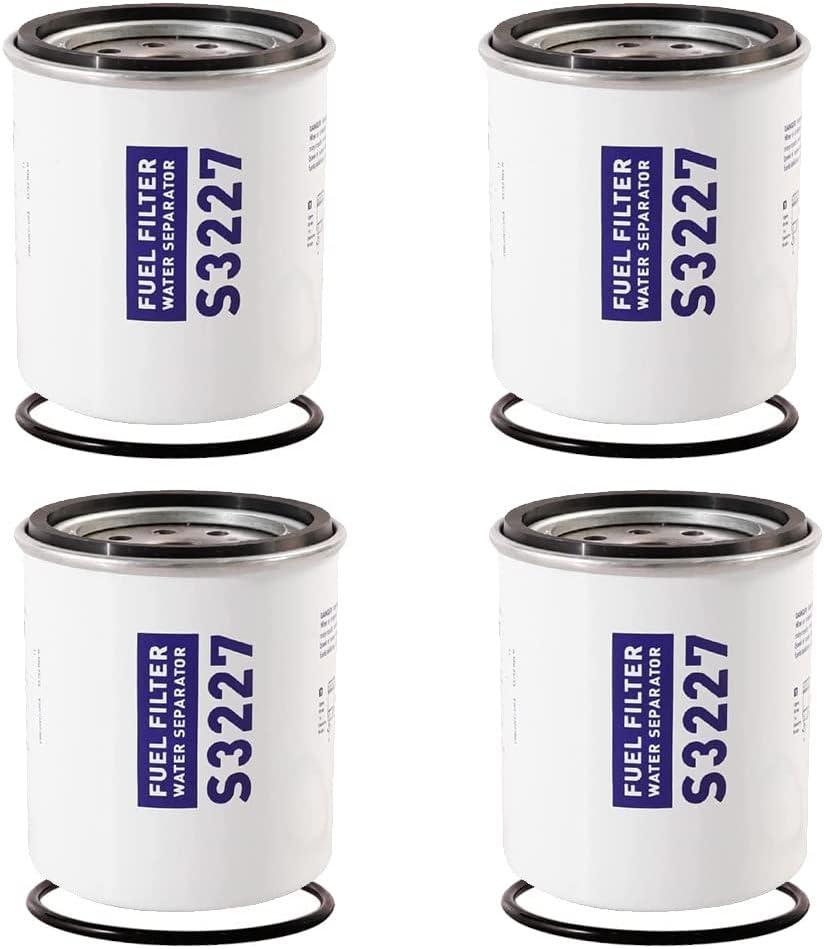 4PCS S3227 Fuel Filter Marine Fuel Water Separator Element Replacement for Marine Outboard Motor Mercury Replace# S3227 320R 490R-RAC-01 18-7948 9-37882 18-7922 18-7922-1