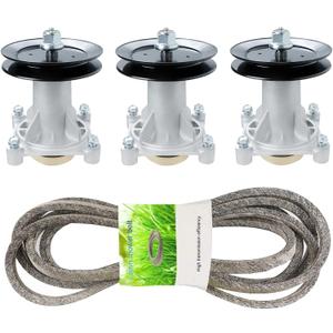 54" Deck Rebuild Kit Fits for Craftsman/Husqvarna LGT2654 YTH2454, Includes 3 Spindle 187292 192870 532192870, 3 Pulleys 153535 173436 532173436, 148" Belt 196103