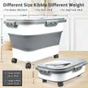 Komzon Rice Storage Containers, Collapsible 20 to 30Lbs Food Storage Bin Dispenser with Rolling Wheel and Clear Airtight Lid, BPA Free Flour, Sugar, Cereal and Dog Cat Pet food Containers, 16 Inches X 17 Inches X 4 Inches