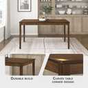Lexicon 55.5" Dining Table for 4, Modern Rectangular Dining Room Table, Wood Dining Table, Modern Wood Table with Solid Wood Leg for Kitchen/Dining/Living Room, Easy Assembly, Chestnut
