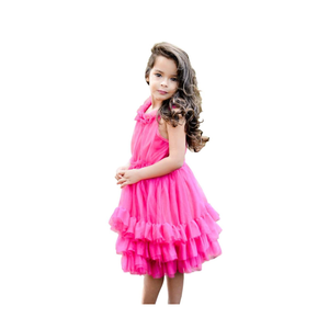 Girl Tulle Layered Special Occasions Fancy Dress Fuchsia, 8Y