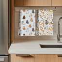 2 Pcs Kitten Kitchen Towels Cartoon Geometric Cat Kitchen Towels, Gift for Women Friend Coworker Sister Cats Lover, Suitable for Homes Bathrooms Restaurant Hotel Cafe Farmhouse Decor