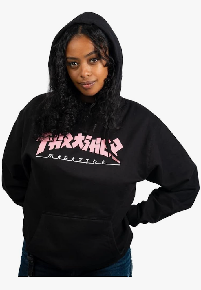 Godzilla - WOMENS HOODIE - BLACK / PINK, Size M