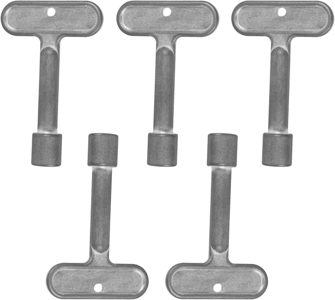 3/8'' Water Key for Zurn Hydrant Key P1300-PART-13-KEY, Square Socket Water Spigot Shut-Off Tool for Wall Hydrant Faucets, Outdoor Hose Valves, and Garden Valves -Silver -5 Pcs