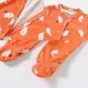 Baby Girls Cotton Footies 2-Pack Long Sleeve Baby Footed One-Piece Jumpsuit (3-6 Months, Ghost)