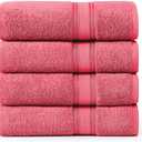 LANE LINEN Large Bath Towels Set (30" x 60") - Zero Twist 100% Cotton Bathroom Towels, Super Absorbent Luxury Bath Towels, Quick Dry Shower Towels, 4 Piece Extra Large Bath Towel Set - Honeysuckle