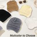 3 x PFFY Beanie Hat for Women Winter Warm Knit Beanies Hats Skull Cap (Beige)