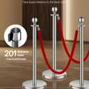VEVOR Stanchions and Velvet Ropes 8Pcs, Hollow Base with Stainless Steel Post, 4 Red Velvet Ropes and Posts, Crowd Control Barriers Silver Stanchions, Red Carpet Runner Poles for Party Supplies