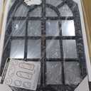Arched Wall Mirror with Windowpane, 26"x38" Black Wood Mirror for Wall