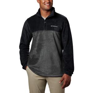 Columbia Men's Steens Mountain Half Zip Fleece, Black/ Grill, Small