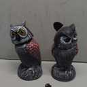 Hedoc 2 Pack Fake Owl Decoys to Scare Birds Away, Rotating Head Bird Deterrents, Nature Enemy Scarecrow Plastic Statues, Pest Repellent for Gardens and Patios (10+11 Inch)
