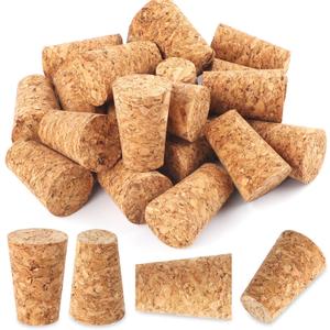 20 Pack Wine Corks, Natural Soft Wood Wine Bottle Corks, Leakproof Tapered Corks, Wooden Replacement Wine Stoppers for Wine Beer Liquor Bottles, DIY Crafts