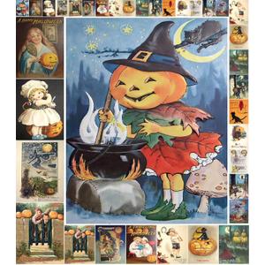 Decoupage Paper Pack (21 Sheets 6"x8") Vintage Halloween FLONZ Vintage Styled Halloween Pictures Cards for Decoupage, Craft and Scrapbooking (Four)