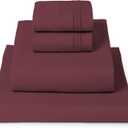 Mellanni Queen Sheets Set - 4 PC Iconic Collection Bedding - Hotel Luxury, Extra Soft, Cooling Bed Sheets - Wrinkle, Fade, Stain Resistant (Queen, Burgundy)
