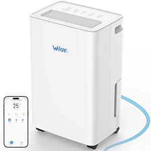 Dehumidifier for Basement 6,000 Sq Ft, 120 Pints Max. Smart Compressor,Intelligent Humidistat, Smart App-Controlled with Darin Hose And App Control for Basement, Bathroom,Living room,Bedroom,Home (White)