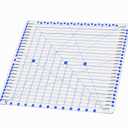 Quilting Ruler, 12.5" x 12.5" Slotted Acrylic Ruler for Quilting and Sewing, Precise Fabric Cutting with 24pcs Non-Slip Silicone Grips, Blue & White