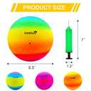 Four Square Balls, 8.5 Inch Playground Ball for Kids Outdoor Dodgeball Kickball Handball Game with Hand Pump (Multicolor (4 balls))