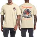 Beach Shirts for Men Fishing Graphic Tshirt Hawaiian Surf Shirt Vacation Summer Short Sleeve Tee Tops S