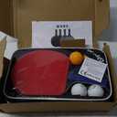 Glymnis Ping Pong Paddles Set Table Tennis Rackets with Balls, Storage Case for Indoor Outdoor Table Tennis Paddle Game Accessories