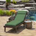 Arden Outdoor Chaise Lounge Cushion, 22 x 77, Rain-Proof, Fade Resistant Bright Moss Green Leala