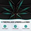 AreShark 10 FT Outdoor Patio Umbrella, Patio Table Umbrella with Push Button Tilt and Crank, Outdoor Patio Umbrellas with 8 Fiberglass Ribs, Patio Umbrellas for Market, Garden, Pool (Black)
