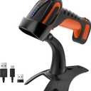 Tera Barcode Scanner Wireless 2D QR: Pro Version All New Battery Level Indicator 2500mAh Industrial Drop-Proof 1D 2D QR Bar Code Reader Works with Bluetooth 2.4G for Windows Mac Android iOS 8100Pro (Coral)