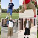 Mumucove 3 Pack Boys Cargo Capri Pants 6-16Y, 3-Color, 10-11 Years (White)