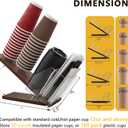 Paper Cup and Lid Holder with Straw Organizer, Adjustable Coffee Cup Holder Organizer, Disposable Cup Dispenser, Straw Holder for Home, Office and Caf Use,Wooden