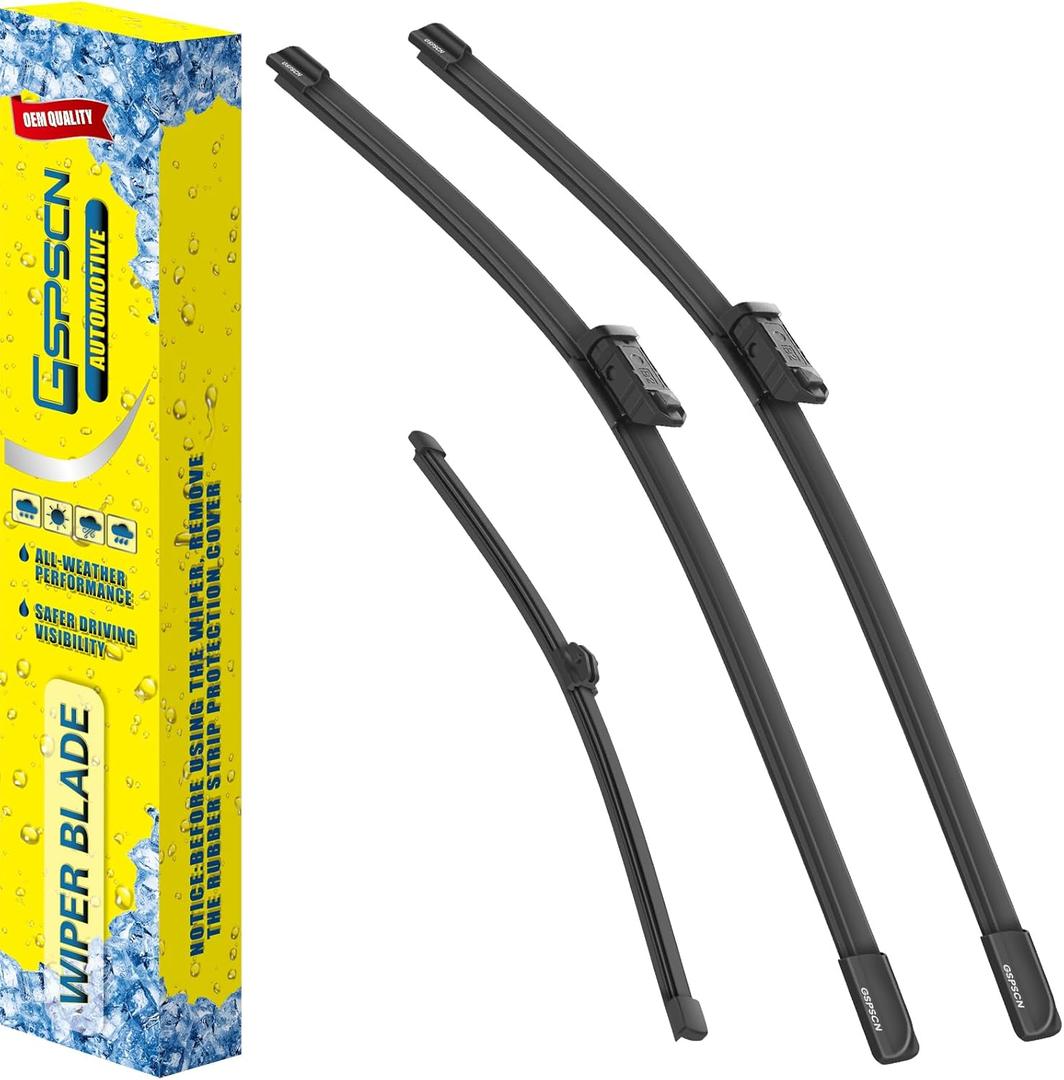 GSPSCN 3 Wipers Replacement For Audi Q7 SQ7 2024-2017Q8 SQ8 RS Q8 2023-2019Original Equipment Windshield Wiper Blades Set 26"+20"+15"(Set of 3)