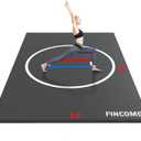 10' x 10' /10' x 6.5' Wrestling Mat for Home Black Jiu Jitsu Wrestling Mats Durable Judo Mats for BJJ MMA Training Roll-Up Design Wrestling Mat for Grappling Martial Art Boxing Judo (Gray)