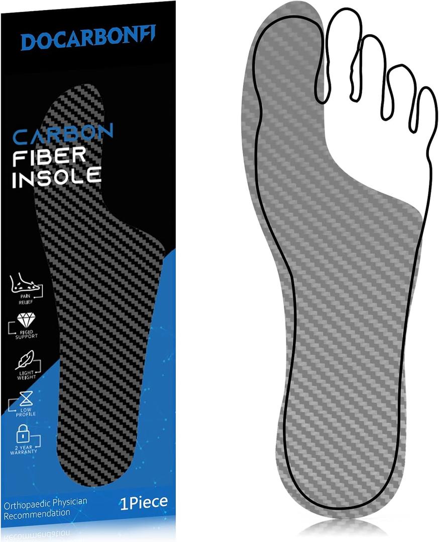 Morton´s Extension Orthotic,Recovery Carbon Fiber Insole, 1Piece, Very Rigid Foot Support Insert for Morton's Toe, Turf Toe, Arthritis, Hallux Rigidus, Broken Big Toe and Forefoot Pain 245mm