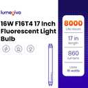 lumenivo 16W F16T4 17 Inch Fluorescent Light Bulb Replacement for Furnlite FC 952 T4 Easy to Install with A G5 Mini Bi-pin Base - 8,000 Hours - 3000K Warm White - 860 Lumens