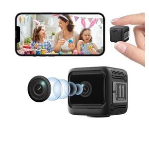 Vnmkp 2025 Upgraded Security Camera, Wireless Surveillance Camera, 4K HD Mini Nanny Cam for Home (with Night Vision) WiFi Indoor Camera (Video Only), Black