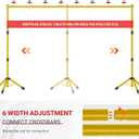 Backdrop Stand, Adjustable 10x7.5 FT Background Stand Backdrop for Parties, Photo Video Studio, Portable Photography Backdrop Stand with Carrying Bag, 6 Backdrop Clamps, and 2 Stand Bags, Gold