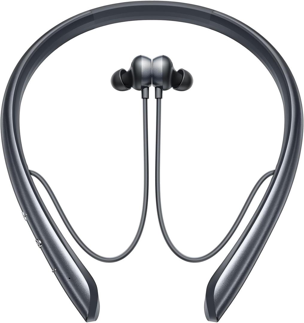 Linklike Neckband Headphones with Active Noise Cancelling, Hi-Res Audio Certified,Bluetooth 5.3 Wireless Earbuds, 150H Playtime Sweatproof IPX7, Comfort Flexible Fit for Workout/Travel/Work/Buiness