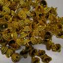 VICASKY 150 Pieces Gold Round Ball Caps & Hangers | All-Purpose DIY Pendant Covers, Replacement Finials for Ornaments, Crafts, Miniature Projects (0.59 Inch/1.5cm Hole Size)