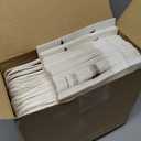 Tenceur 100 Pcs Christmas Gift Bags Bulk with Handles Reusable Kraft, Holiday Vintage Small Paper Christmas Bags for Gifts for Xmas Stuffer Candy Present Wrapping, 8.27 x 5.91 x 3.15 Inches (White)