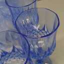 24 PCS Plastic Glasses,Reusable Plastic Drinking Glasses,Vintage Style Glasses Drinking Set for Wedding,Grand Event Party Supplies (Blue)