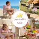 Portable Baby Chair,Portable 3-in-1 Baby Booster Seat with Tray, Folding Toddler High Chair for Travel, Camping, Home & Dining, Easy to Clean & Store, Safe with Child Safety Belt Carry Bag(Pink)