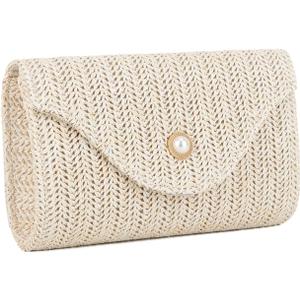 Oweisong Straw Clutch Purses for Women Summer Pearl Evening Bag Small Beach Woven Purse and Handbags 2026